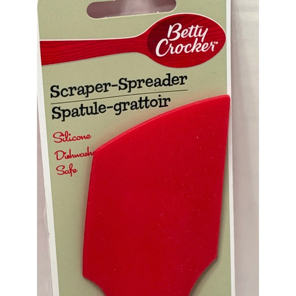 Betty Crocker Red Silicone Scraper-Spreader Spatula Essentials Dishwasher Safe